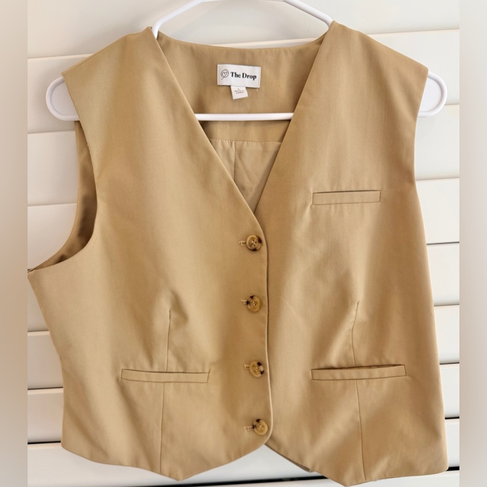 Women’s Tan Button-Down Vest